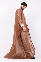 Thobe islamique décontracté pour homme, Bisht, cape arabe à manches longues, dernier style, polyester, saison automne/printemps, noir, design personnalisé