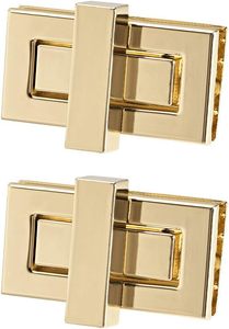 Uxcell Sets Rectangular <b>Purses</b> Twist Lock Mm X Mm Clutches Closures For DIY Bag Making Light Gold - Product Image 1