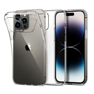 Coque de téléphone en caoutchouc gel ultra fine et transparente, anti-choc, résistante aux rayures, pour iPhone 12 13 14 mini pro max plus