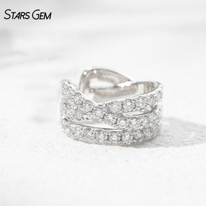 Pendiente de Oreja de Oro Sólido de 10K Starsgem, Corte Brillante Redondo, Diamante Cultivado en Laboratorio de 0.34ct, Clip de Oreja de Diamante - Product Image 2