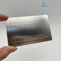Tarjetas Metálicas de Acero Inoxidable Plateadas de Tamaño CR80