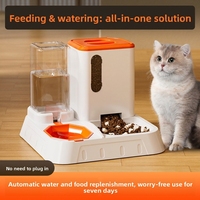 Fontaine à eau pour animaux de compagnie en PP, grande capacité, distributeur automatique intelligent d'eau et de nourriture intégré pour chats