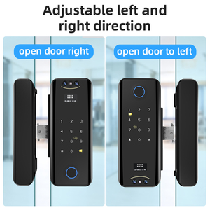 Serrures de porte en verre sans cadre avec lecteur d'empreintes digitales RFID, reconnaissance faciale intelligente, Wi-Fi, vision nocturne, détection de mouvement, réinitialisation, logo personnalisé - Product Image 5