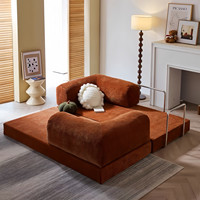 Sofá Cama Modular de Terciopelo Moderno con Compresión al Vacío, Funda Extraíble, para Sala de Estar, Hotel, Apartamento