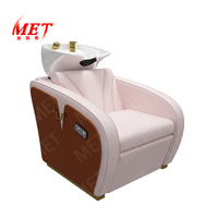 Lit de lavage de tête électrique moderne pour salon de coiffure, inclinable, en cuir rose, pour spa capillaire, à vendre