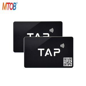 ISO14443A <span class=keywords><strong>Code</strong></span> QR personnalisé imprimé carte RFID noir mat carte NFC noir mat carte NFC mat - Product Image 2