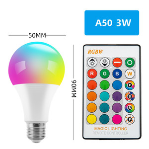 RGB thông minh LED bóng đèn ánh sáng 3W 5W <span class=keywords><strong>7W</strong></span> 9wv12w 50mm 60mm 70mm 80mm 16 màu sắc với điều khiển từ xa E27 đèn cho phòng khách B22 cơ sở - Product Image 4