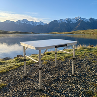 Ensemble de table et chaises pliantes modernes en aluminium rectangulaires pour la maison, le dortoir, le mahjong, le camping, les meubles d'extérieur