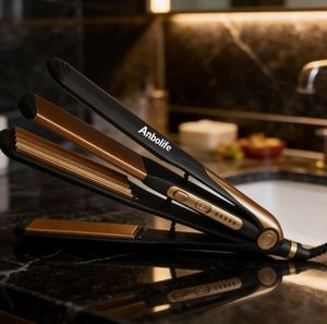 Lisseur électrique Anbolife 2-<span class=keywords><strong>en</strong></span>-1 pour cheveux raides et ondulés avec plaques <span class=keywords><strong>en</strong></span> céramique, garantie 1 an pour usage domestique et hôtelier - Product Image 5