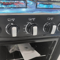 Cuisinière à gaz murale en verre transparent avec couvercle en verre 4 brûleurs 20 ''Fours à gaz autoportants BBQ Grill