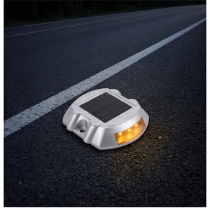 Delineateur de bord de voie haute luminosité, étanche, à LED solaire, en forme de fer à cheval, pour la signalisation routière résidentielle - Product Image 1