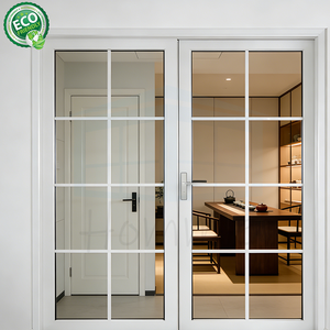 Portes en verre finies coupe-vent pour villa commerciale, fabriquées à Foshan, à vendre, portes à double battant en aluminium à impact inégal - Product Image 5