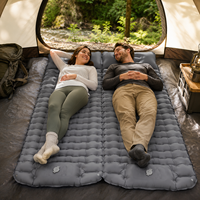 Matelas pneumatique de camping double en nylon composite TPU 40D de haute qualité, pliable et portable, pour les voyages en couple