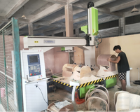 Centre d'usinage CNC 4 axes YW4-1A-4/8 avec changeur d'outils automatique, routeur à bois avec table 1200x1200mm et broche haute vitesse