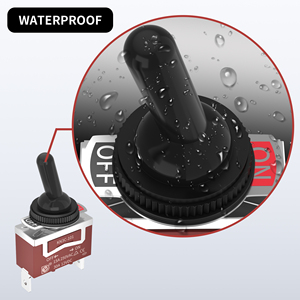 Interrupteur à bascule 30A 12V ON OFF avec cache-bottes, interrupteur électrique robuste SPST 2 broches, étanche - Product Image 4