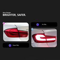 Luces Traseras HETOP F30 2012-2018, Blancas Claras, Actualización F80 F35 Serie 3 M3, Luz Trasera LED DRL, Señal de Freno, Edición Venom para BMW