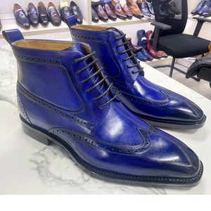 Bottes de travail vintage Amish de luxe haut de gamme pour hommes, imperméables, à lacets, avec semelle Goodyear et empeignes robustes en cuir véritable - Product Image 6