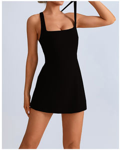 ชุดเทนนิสผู้หญิงแบบยืดหยุ่นสูง แห้งเร็ว พร้อมกางเกงขาสั้นในตัวและบราในตัว เหมาะสำหรับออกกำลังกาย วิ่ง โยคะ ฟิตเนส ชุดออกกำลังกายแบบชิ้นเดียว - Product Image 3