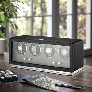 Sang Trọng Hình Chữ Nhật Tự Động 4 Khe Cắm Đồng Hồ Winder Hộp Kim Loại Khóa Màu Xanh Lá Cây Giả Da Màu Đen Đồng Hồ An Toàn Winder Hộp Cho Nam Giới Và Phụ Nữ - Product Image 4