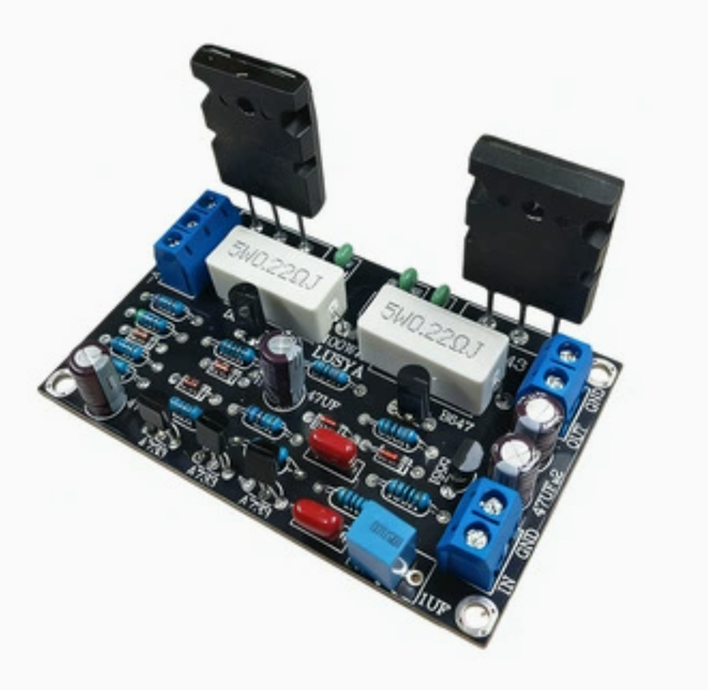 2SC5200+2SA1943 Mono High-Power Power Amplifier Board, 100W HiFi Audio Amplifier Module
