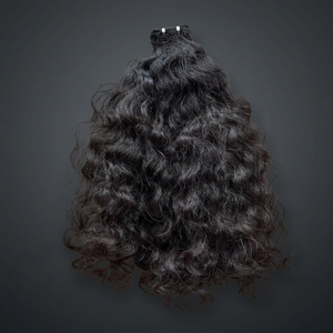 Looking Virgin Curly <b>Human</b> <b>Hair</b> <b>Weaving</b> Weft Machine Double Weft Single Drawn Ends Indian Curly <b>Hair</b> Model 16 - Product Image 3