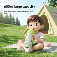 Nouvelle gourde isotherme en acier inoxydable pour enfants, motif dessin animé, avec sangle, en forme de citrouille, portable