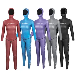 DIVESTAR Mais Novo Duas Peças Neoprene Personalizado colorido Super Stretchy Yamamoto deslizar mulher de pele freediving wetsuit