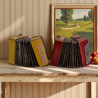Ornement en résine accordéon vintage, modèle décoratif artisanal de fenêtre à l'ancienne, objet de décoration de style antique