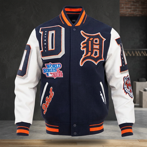 Veste unisexe streetwear chaude et durable, coupe-vent, avec broderie et patchwork de lettres, en polaire épaisse respirante, avec poignets en tricot côtelé - Product Image 3