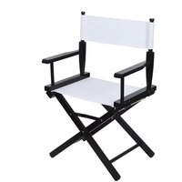 Chaise de réalisateur pliante en bois massif de qualité supérieure imperméable Durable chaise de jardin intérieure/extérieure dossier de siège en toile noire moderne