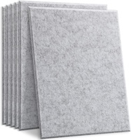Panneau acoustique en fibre de polyester auto-adhésif gris clair, dalles de plafond acoustiques, panneau acoustique en feutre PET absorbant le son pour les murs