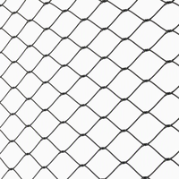 Filet de câbles tressés en acier inoxydable noir élégant et flexible pour terrasses de stations balnéaires et façades de luxe