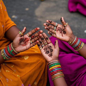 Ấn Độ truyền thống tự dính Henna Tattoo stencils vẽ tay mô hình mặt trăng cut-out mẫu giấy trang trí tạm thời - Product Image 2