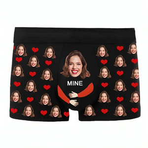 Sous-vêtements personnalisés pour hommes avec visage personnalisé personnaliser caleçons cadeaux pour petits amis partout imprimer ajouter votre propre image texte nom - Product Image 5