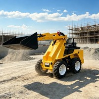 Mini-chargeuse compacte à haute efficacité opérationnelle utilisant un moteur, une pompe et des engrenages comme composants durables de la machine.