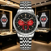 Montres classiques pour hommes PAGANI DESIGN 41 mm, mouvement chronographe original japonais TMI VK63, acier inoxydable, étanche, reloj homb