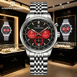 Reloj de Cuarzo Clásico para Hombre PAGANI DESIGN de 41 mm, Movimiento Cronógrafo Original Japonés TMI VK63, Acero Inoxidable, Resistente al Agua - Product Image 2