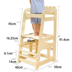 Torre de Aprendizaje Montessori de Madera, Taburete Escalonado para Niños Pequeños, Ajustable en Altura, Antideslizante y Seguro, para Niños de 1 a 6 Años - Product Image 6