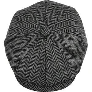 Berretto Vintage da Uomo con Visiera, Grigio Scuro, Classico per Tutte le Stagioni, Stile Newsboy - Product Image 4