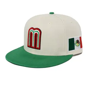 Gorras SnapBack de tela acrílica de alta calidad al por mayor, gorras de hip hop bordadas en 3D de dos tonos de 6 paneles