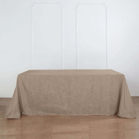 Nappe Rectangulaire Texturée en Polyester Effet Lin Taupe 90x132, Résistante aux Plis, pour Mariages, Banquets, Hôtels et Événements (Vente en Gros)
