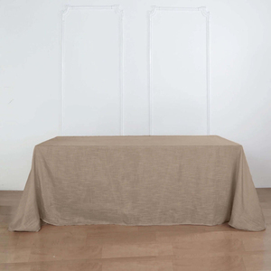 Nappe Rectangulaire Texturée en Polyester Effet <span class=keywords><strong>Lin</strong></span> <span class=keywords><strong>Taupe</strong></span> 90x132, Résistante aux Plis, pour Mariages, Banquets, Hôtels et Événements (Vente en Gros) - Product Image 2