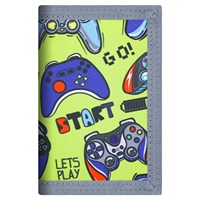 Dompet Leher Dada Portabel Anak Unisex Berbahan Kulit Asli Lapisan PU dengan Ritsleting Pendek, Motif Kartun Video Game