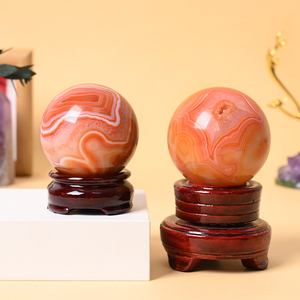 High-quality Polished Healing Stone Spheres Natural Red Carnelian Agate <b>Crystal</b> <b>Ball</b> for Home Decoration - Product Image 5