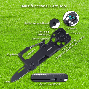 14 في 1 أدوات بطاقة جيب قابلة للطي للتخييم والمشي لمسافات طويلة للأغراض الصناعية أدوات بطاقات متعددة الوظائف للبقاء على قيد الحياة في الهواء الطلق أدوات يدوية - Product Image 3