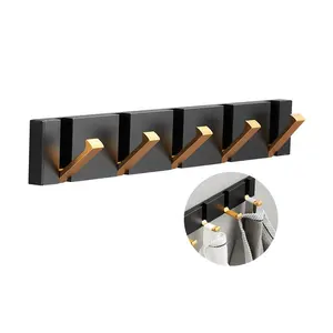 OHIYO 6Pcs Foldable Hooks for Hanging Coat & Bags & Hat & Key Wall Mounted  Heavy Duty Aluminum Alloy Folding Coat Hooks with 12pcs Screws for
