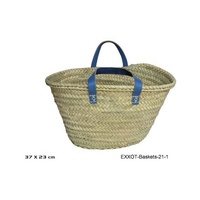 EXXOT DESIGN Özel Logo MA Fas Çift Saplı Doum Sepetleri Doğal Desen Orta Boy 30-50cm Promosyon Çantaları %100 Kontrol