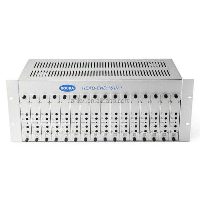 SK-16M 16 in 1 RF Modulator Headend Chassis 16 Channel Analog CATV NTSC PAL 45-860MHz