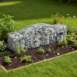 Cesto Gabionico Arcuato in Ferro Zincato 157.5x11.8x31.5 Pollici per Decorazione Giardino Esterno - Product Image 3