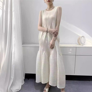 Gonna a balze estiva da donna, vintage, in poliestere, alla moda, giovanile, vestibilità ampia, <span class=keywords><strong>taglie</strong></span> forti, lunghezza midi, con pieghe a bolle - Product Image 2